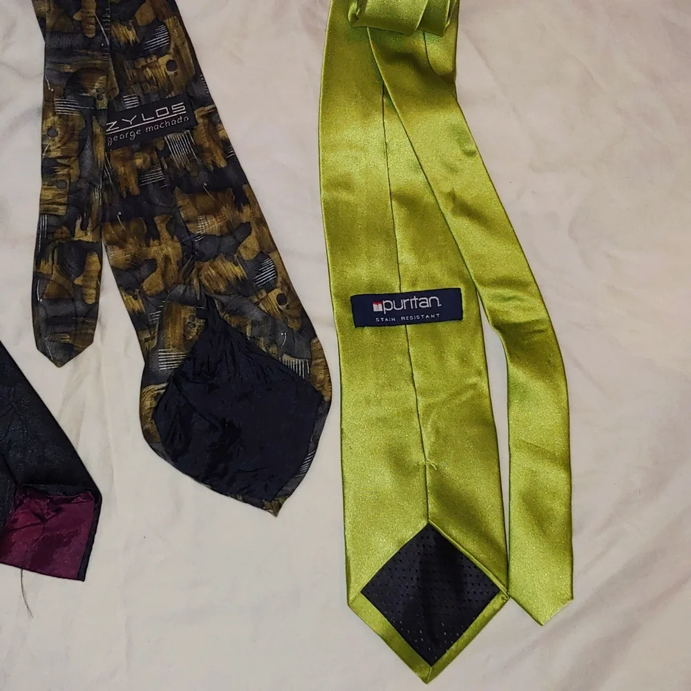 MIXED LOT OF 4 TIES * DONALD TRUMP * JORDACHE * ZYLOS * PURITAN - Picture 8 of 8